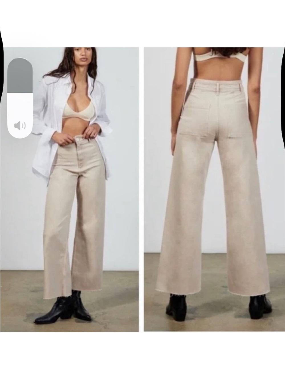 Zara The Marine Straight Pants in Aged Stone